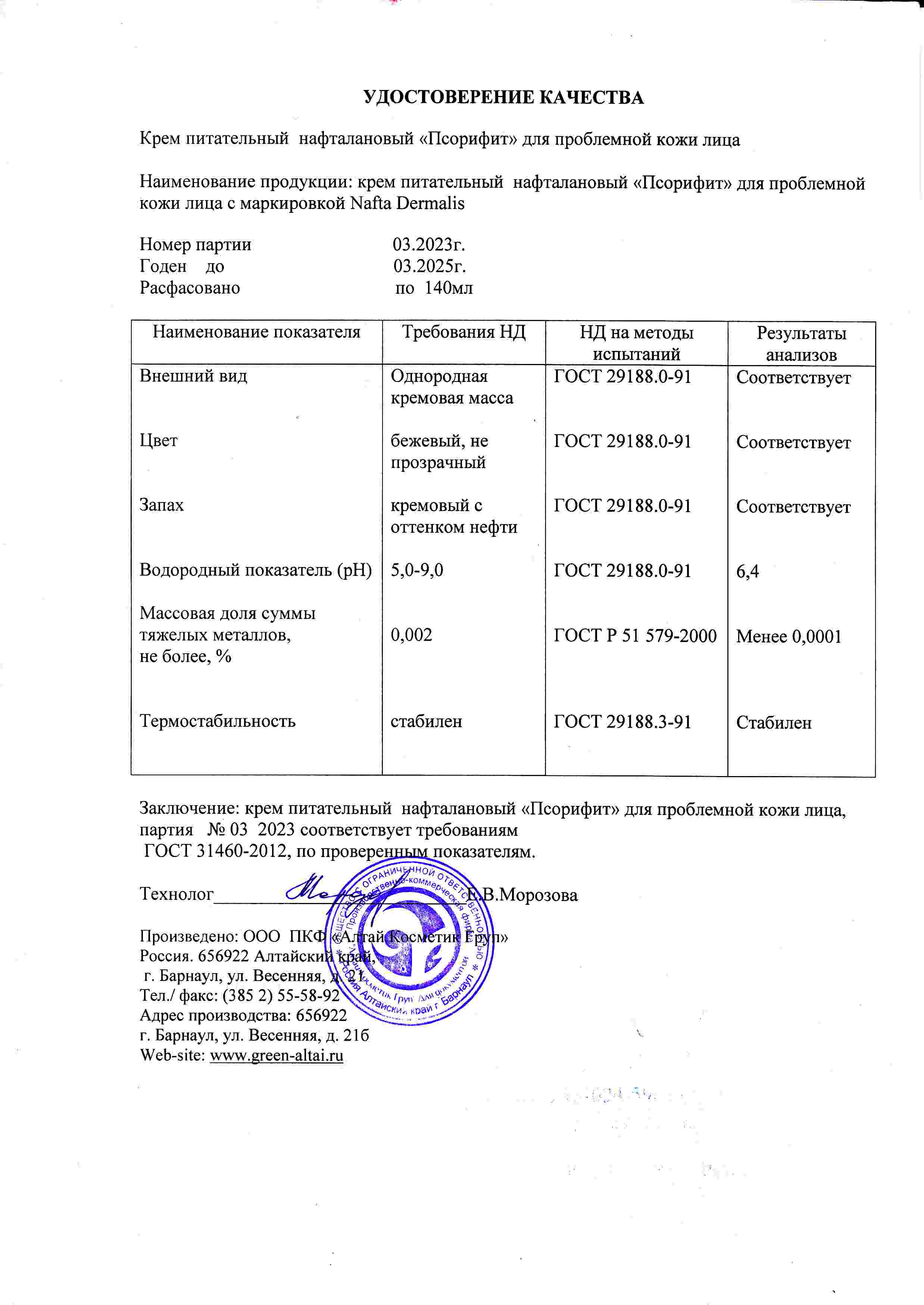 Паспорт №032023